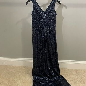 Sparkly dark blue formal dress, childrens small.